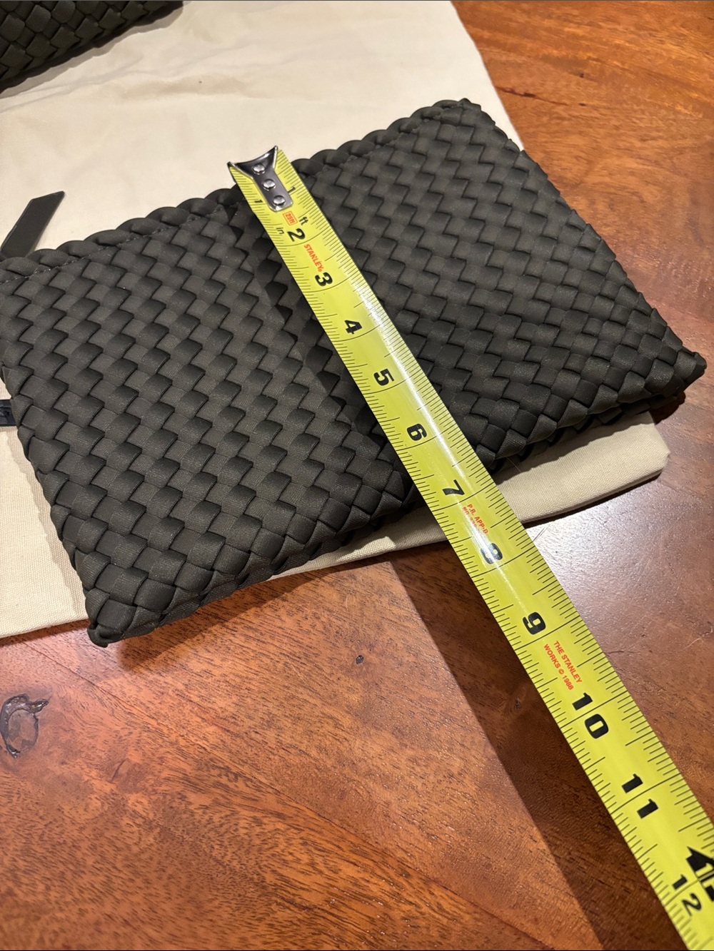 Naghedi Charcoal Woven Tote with Coordinating Pouch - Picture 8 of 10